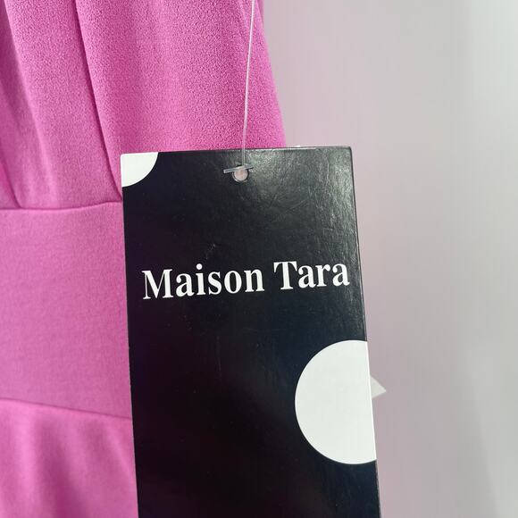MAISON TARA Dress Size 4 Savanah Midi Cut Out Crepe Fit & Flare Wedding NWT - Picture 6 of 16